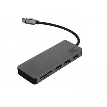 Green Cell AK50 - USB 3.2 Gen 1 (3.1 Gen 1) Type-C - USB 2.0 - USB 3.2 Gen 1 (3.1 Gen 1) Type-A - USB 3.2 Gen 1 (3.1 Gen 1) Type-C - MicroSD (TransFlash) - SD - Ασημί - Apple MacB