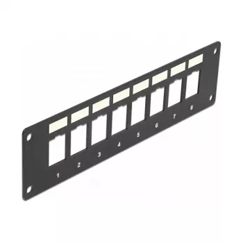 Patchpanel DELOCK 86597 — μέταλλο, μαύρο, 50 mm x 1,6 mm x 185 mm