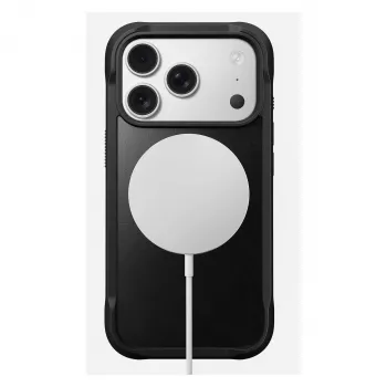 Θήκη κινητού Nomad Rugged Leather Case για Apple iPhone 17 Pro, δέρμα/TPU/PC/αλουμίνιο, κατάλληλη για οθόνες 16 cm (6,3 ίντσες), μαύρο