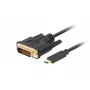 Προσαρμογέας καλωδίου βίντεο LANBERG CA-CMDV-10CU-0030-BK, USB Type-C σε DVI-D, 3 m, μαύρο
