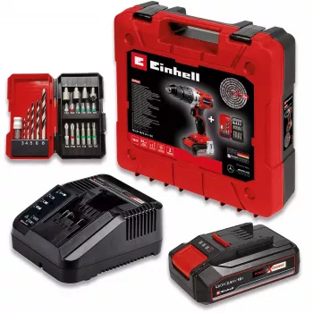 Einhell TE-CD 18/2 Li-i +22 κρουστικό δραπανοκατσάβιδο μπαταρίας 18 V, 1250 σ.α.λ., με μπαταρία 2,5 Ah, φορτιστή και βαλίτσα, κόκκινο/μαύρο