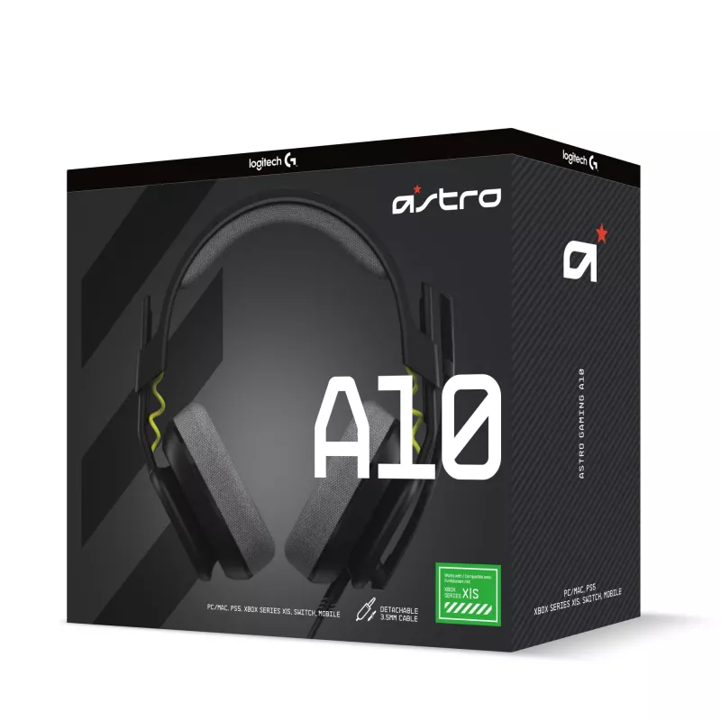 Logitech ASTRO Gaming A10 Gen 2 - Headset - Over-Ear - Ενσύρματο - Βύσμα 3,5 mm - Μαύρο (939-002047)