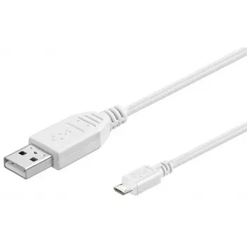 Microconnect USBABMICRO0,30W Καλώδιο USB USB 2.0 0,3 m USB A Micro-USB B λευκό