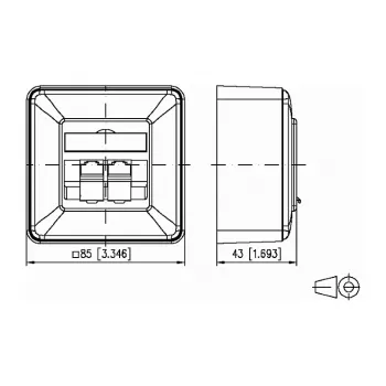 METZ CONNECT BTR IT CONNECT E-DAT C6 8/8(8) AP Cat.6 - περίβλημα τοίχου - RJ-45 X 2 - λευκό καθαρό, RAL 9010 - 2 θύρες (1307380002-I)