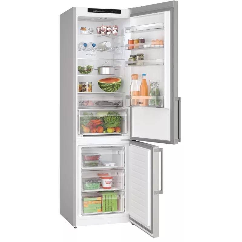 Bosch Serie 4 KGN39VICT ψυγειοκαταψύκτης, ελεύθερης τοποθέτησης, 363 l (260 l + 103 l), 203 cm, ενεργειακή κλάση C, ανοξείδωτο ατσάλι