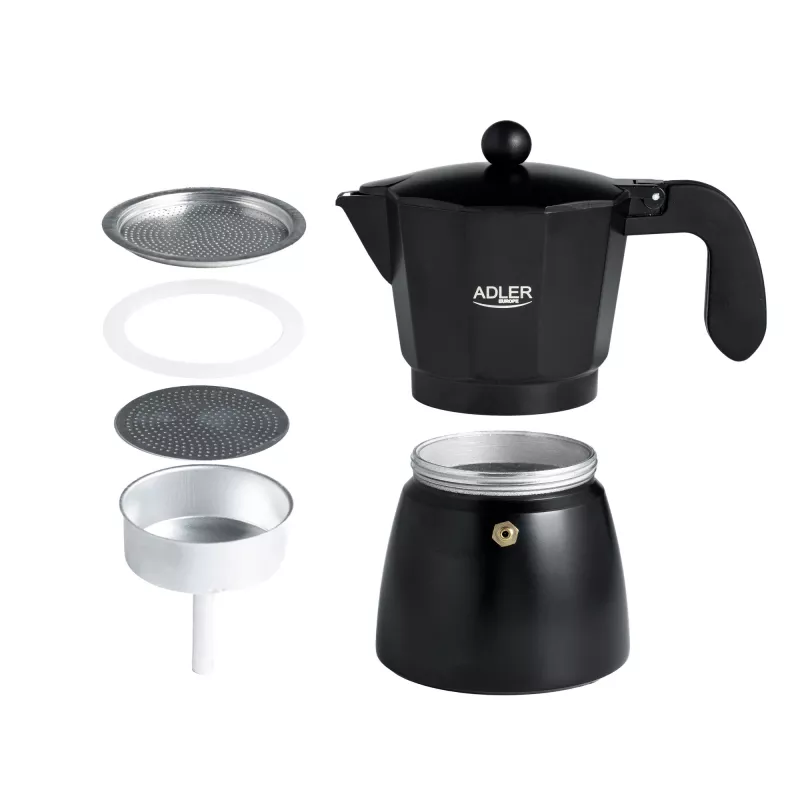 Μηχανή espresso Adler AD 4421 — αντλία 15 bar, μαύρο περίβλημα