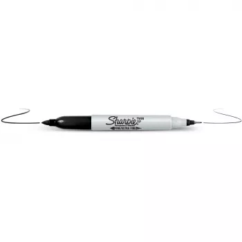Μόνιμος μαρκαδόρος Sharpie Twin Tip Λεπτή μύτη Μαύρο 12 τεμ.