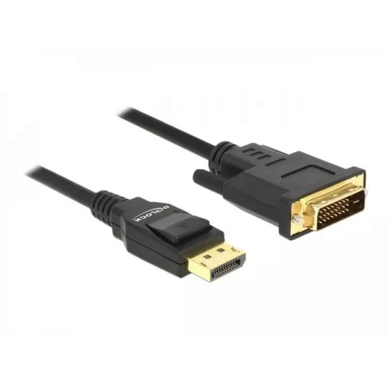 DeLOCK - Καλώδιο βίντεο - Single Link - DisplayPort (M) σε DVI-D (M) - DisplayPort 1,2a - 2,0m - παθητικό - Μαύρο (85313)