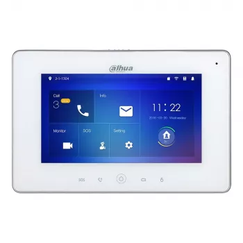 Αξεσουάρ intercom DAHUA VTH5221DW-S2 – οθόνη 7 ιντσών 1024x600, Wi‑Fi 802.11b/g/n, 10/100 Mbit/s LAN, 7 W, λευκό