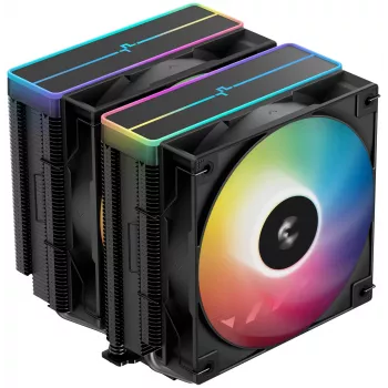 Αερόψυκτρα DeepCool AG620 BK ARGB V2 — διπλός ανεμιστήρας 120 mm, 6 heatpipes, υποστήριξη LGA 1700/AM4/AM5, μαύρη