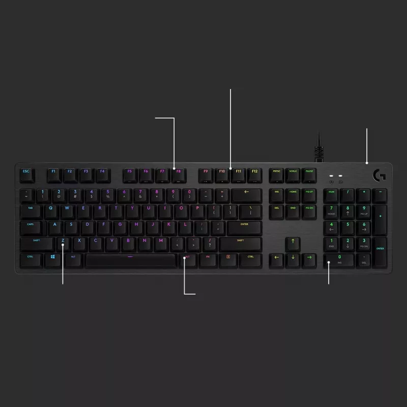 Logitech G512 Πληκτρολόγιο Gaming, Μαύρο, Ενσύρματο, Ελβετικό Layout, 920-009347