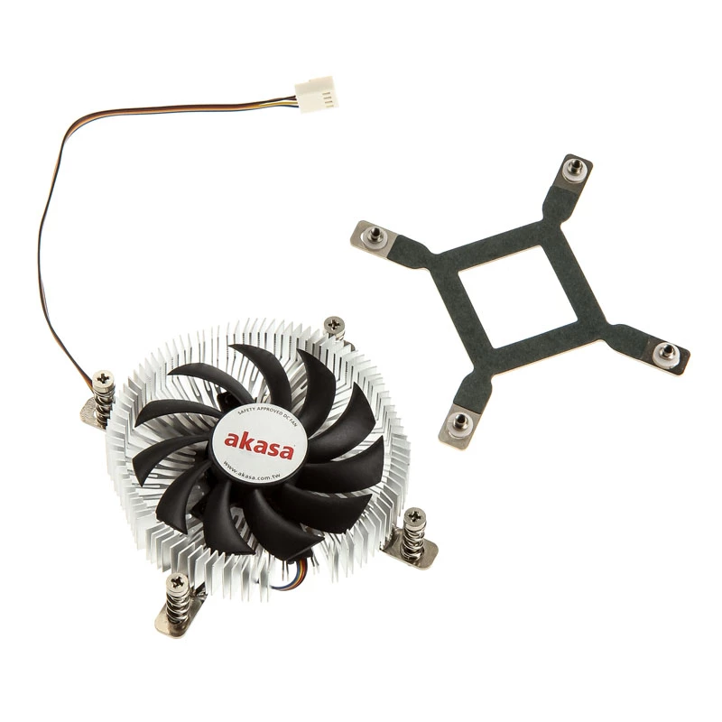 Akasa AK-CC7129BP01 ψύκτρα επεξεργαστή χαμηλού προφίλ, 75 mm, LGA775/LGA1156/LGA1155/LGA1150, αλουμίνιο