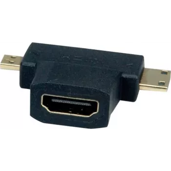 VALUE Προσαρμογέας HDMI με Ethernet - HDMI θηλυκό σε mini HDMI, micro HDMI αρσενικό