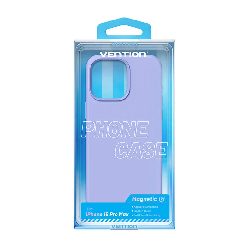 Θήκη κινητού Vention Silicone Case KUFV0-40 για iPhone 15 Pro Max, Μωβ, σιλικόνη soft-touch λεπτή εφαρμογή