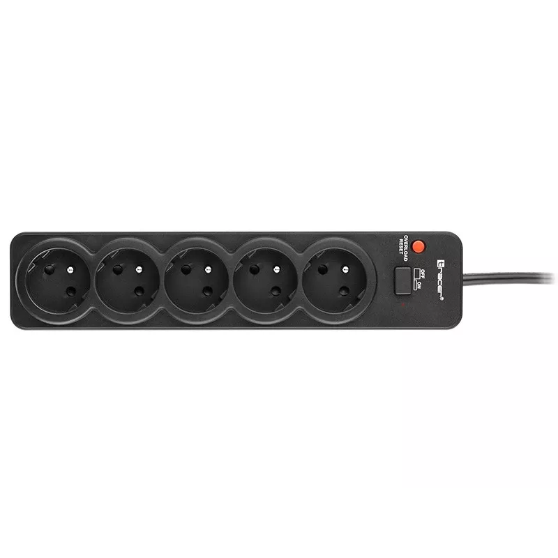 Tracer PowerGuard PRO Μαύρο 5 πρίζες AC 1,6 m 3680 W