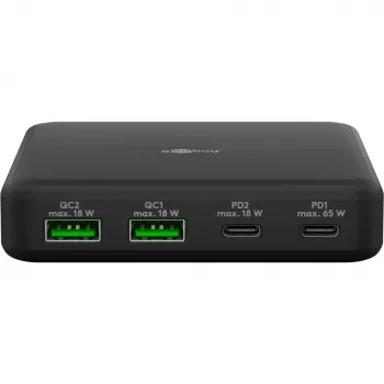 GOOBAY Multiport USB-C PD GaN Επιτραπέζιος φορτιστής 65 W, μαύρο