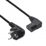 AKYGA AK-PC-12A Γωνιακό Καλώδιο Τροφοδοσίας CEE 7/7 σε IEC C13, 3 m, Μαύρο
