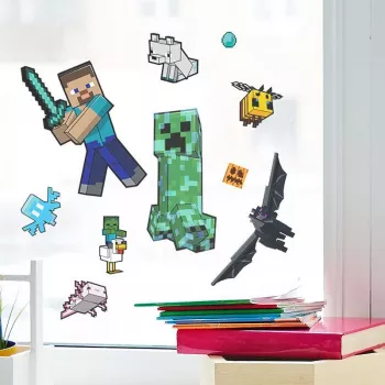 Αυτοκόλλητα παραθύρου Paladone Minecraft PP13105MCF – επαναχρησιμοποιούμενα διακοσμητικά αυτοκόλλητα για παράθυρα και λείες επιφάνειες