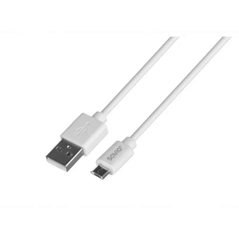 Καλώδιο USB SAVIO CL-123 USB 2.0, USB A σε Micro-USB B, 1 m, λευκό
