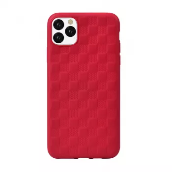 Μαλακή θήκη Devia Woven2 για iPhone 11 Pro, υφασμάτινη ανάγλυφη προστατευτική θήκη, κόκκινο