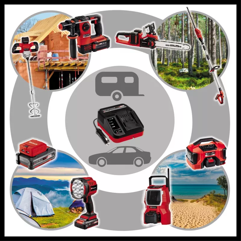 Φορτιστής μπαταρίας Einhell Power X-Car Charger 3A αναπτήρας κόκκινο