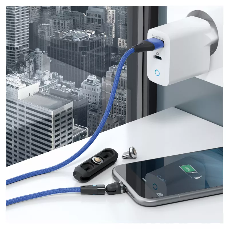 Καλώδιο USB RealPower MagneticCharge3 2m USB A Μπλε