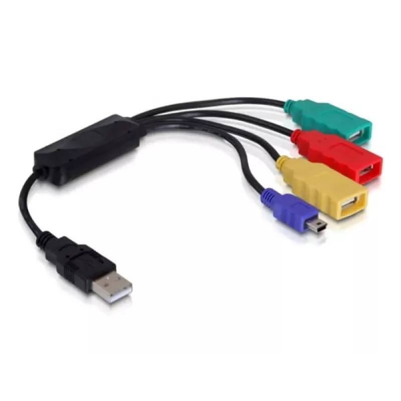 DeLock USB2.0 εξωτερικό 4-Port καλώδιο-HUB - Hub - 4 x USB2.0 - Desktop (61724)