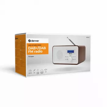 Ραδιόφωνο DENVER DAB-30DW επιτραπέζιο DAB/UKW με σκούρο φινίρισμα ξύλου