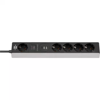 Brennenstuhl 1159780615 Πολύπριζο 1,5 m 5 Υποδοχές AC Εσωτερικού Χώρου Μαύρο, Γκρι