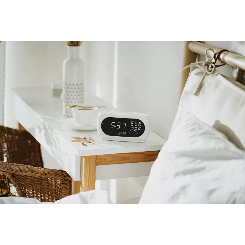 Adler AD 1186W Ξυπνητήρι ψηφιακό ξυπνητήρι Μαύρο, Λευκό