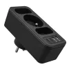 Πολύπριζο MACLEAN MCE248 F/B — 3 πρίζες AC (1x16A, 2x6A) και 4 θύρες USB (2xUSB‑A, 2xUSB‑C PD 20W), βύσμα EU, μαύρο