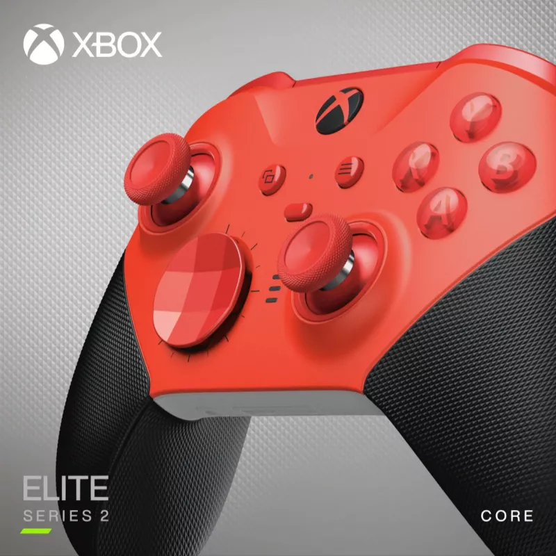 Microsoft Xbox Elite Wireless Controller Series 2 - Core - Gamepad - Ασύρματο - Bluetooth - Κόκκινο - για PC, Microsoft Xbox Series S, Microsoft Xbox Series X, Microsoft Xbox One, And