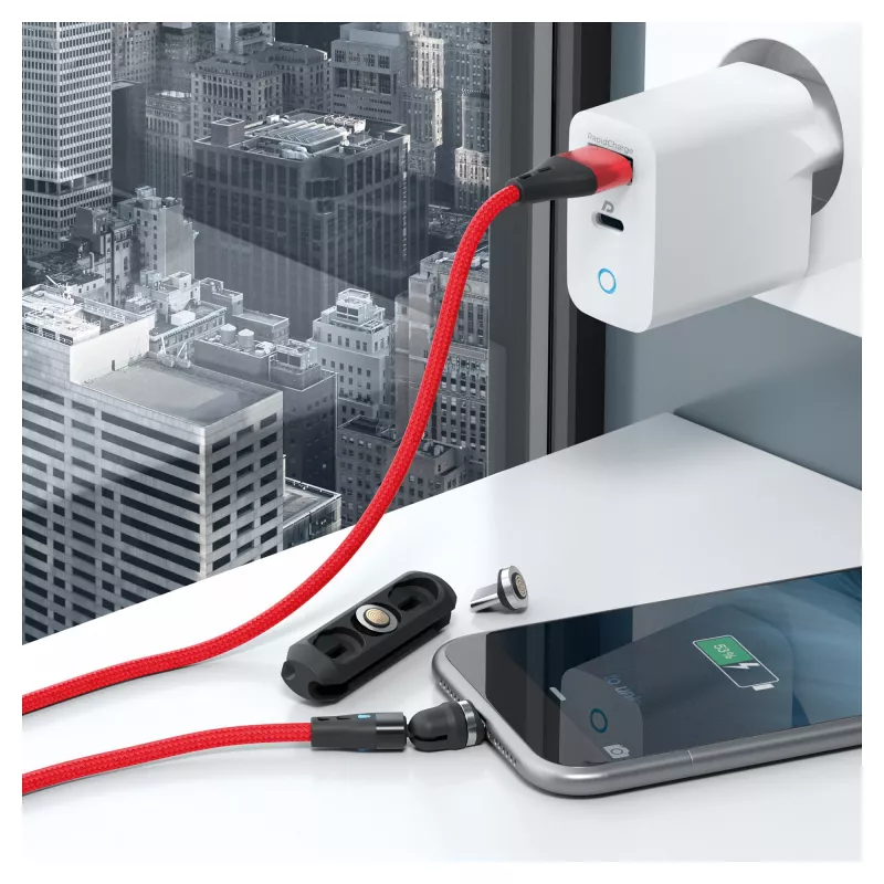 Καλώδιο USB RealPower MagneticCharge3 1m USB A Κόκκινο