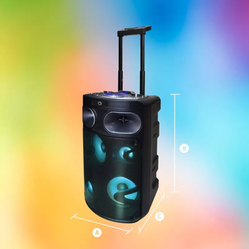 Φορητό ηχείο Bluetooth karaoke MANTA SPK0803B140 140W, με μπαταρία, MIC/USB/microSD, FM, equalizer, ρόδες