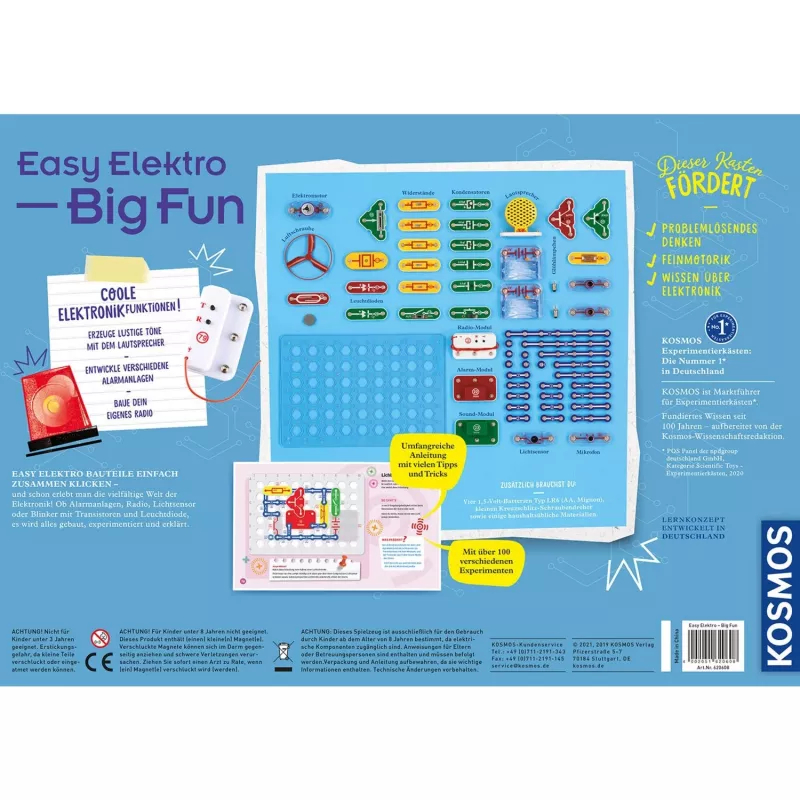 Kosmos Easy Elektro - Big Fun, ηλεκτρονικό κιτ κατασκευής, ηλεκτρισμός, 8 ετών, πολύχρωμο