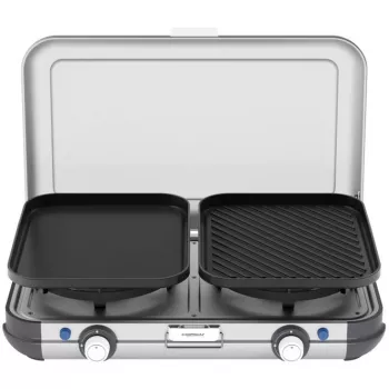 Φορητή ψησταριά Campingaz 2213311 — 2 ζώνες, 5,4 kg, 490×350 mm, μαύρο/γκρι/ασημί