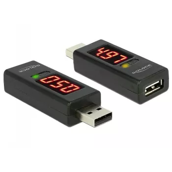 DeLOCK 65569 USB 2.0 tester τάσης και ρεύματος προσαρμογέας, μαύρο