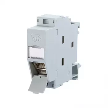 Metz Connect REGplus IP20 C6A Modul 180°M - Πρίζα σύνδεσης DIN για τοποθέτηση σε ράγα - RJ-45 - Ανοιχτό γκρι (130B117003-E)