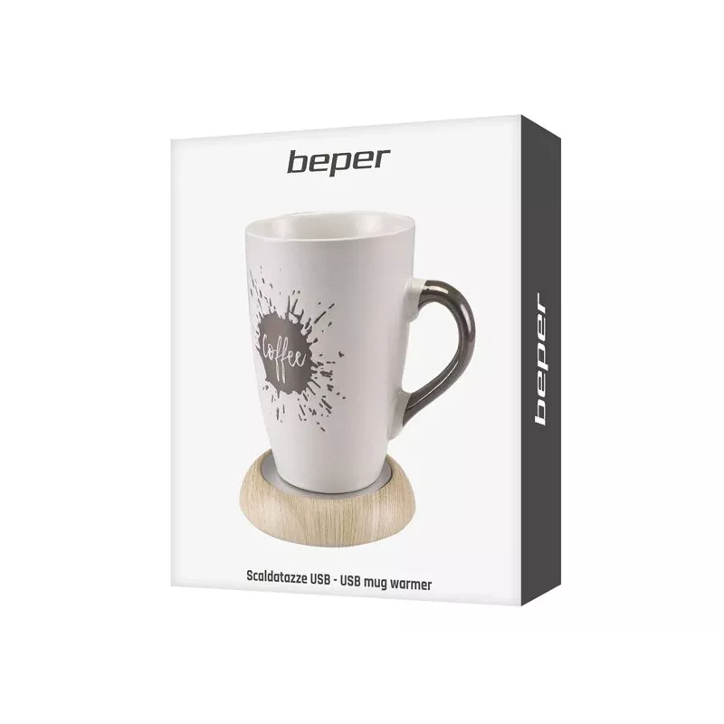 Θερμαντική βάση κούπας Beper P201UTP003 Silver Wood
