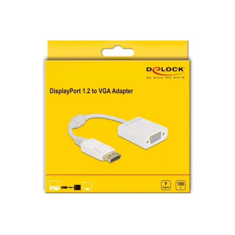 Προσαρμογέας DisplayPort 1.2 αρσενικό σε VGA θηλυκό DeLOCK 61007