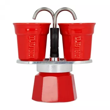 Bialetti Mini Express μηχανή καφέ κόκκινο 2 φλιτζάνια + 2 φλιτζάνια