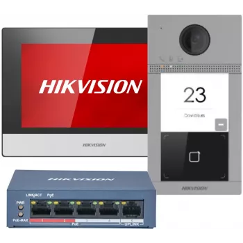 Hikvision DS-KIS604-S(C) Βίντεο-θυροτηλεόραση 2 MP 17,8 cm (7 ίντσες) Μαύρο, Γκρι, Ασημί