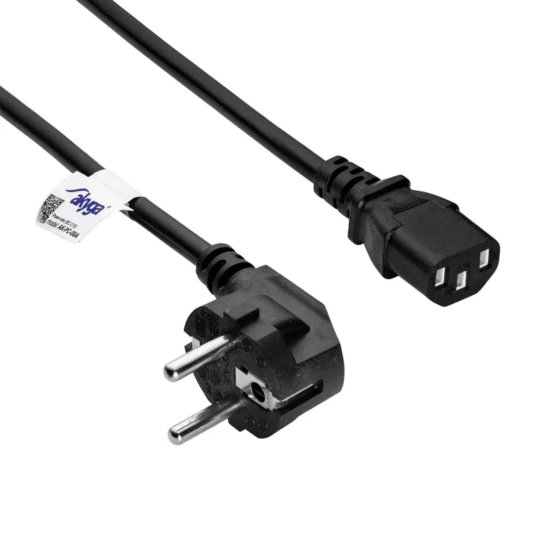 Akyga AK-PC-06A Καλώδιο τροφοδοσίας CEE 7/7 σε IEC C13, 3 m, μαύρο
