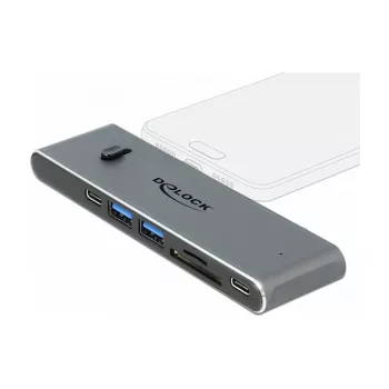 Σταθμός σύνδεσης DeLOCK Dual USB Type-C με HDMI USB 3.2 SD PD 3.0