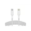 Καλώδιο πλεκτό USB-C σε USB-C 1m λευκό