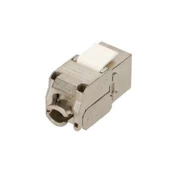 Extralink Keystone CAT6A STP RJ45 γωνιακό μεταλλικό ένθετο Keystone, Μονή θύρα
