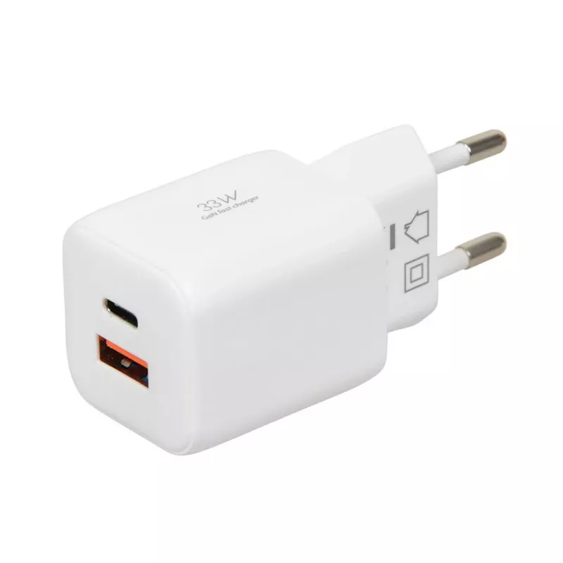 Φορτιστής USB IBOX ILUC42W 42W (max. 33W), 1×USB-C PD3.0, 1×USB-A QC3.0, 100–240V, λευκός