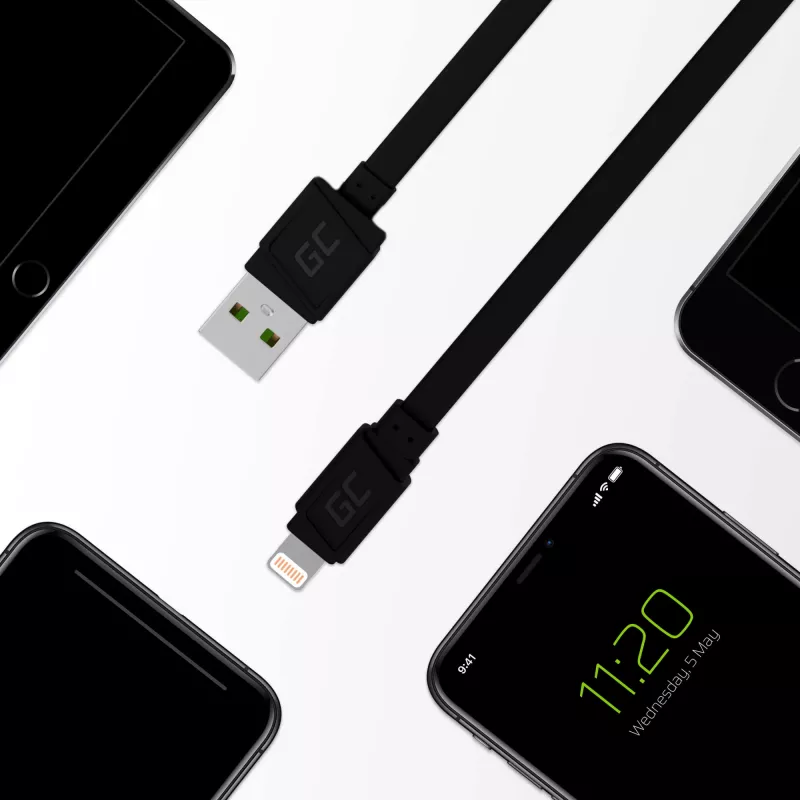 Green Cell KABGC02 Καλώδιο Lightning 0,25 m μαύρο
