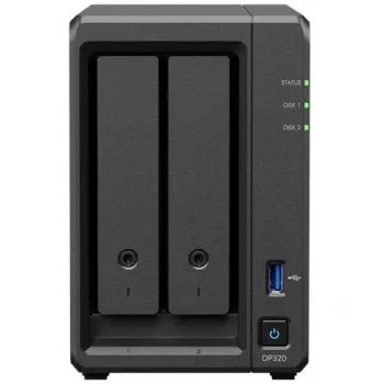 Διακομιστής αποθήκευσης NAS SYNOLOGY DP320 Desktop R1600, 8 GB RAM, 16 TB, 2-Bay, Υποστήριξη HDD, RAID, Μαύρο