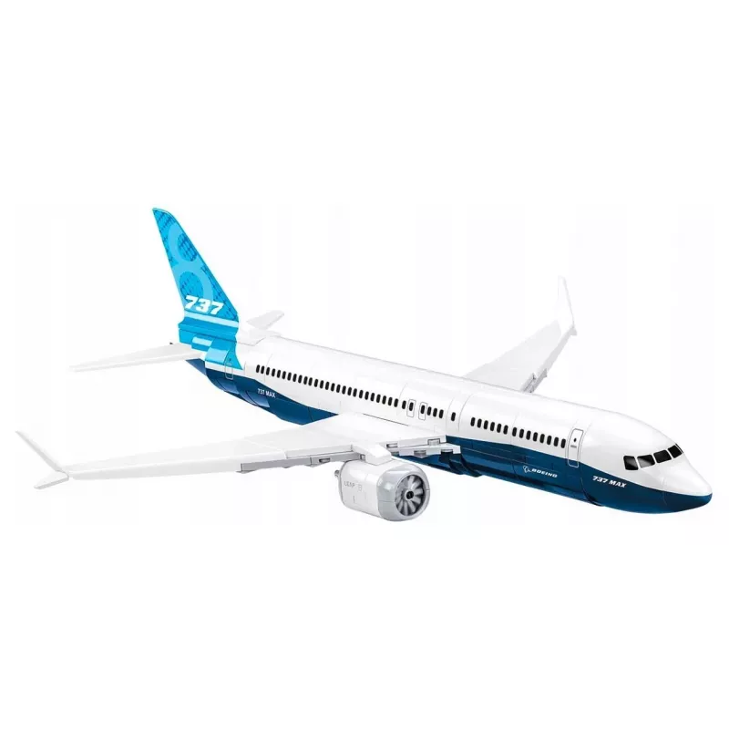 Σετ κατασκευής Cobi Boeing 737-8 — 340 τεμάχια, συνιστώμενη ηλικία 7+, μπλε και λευκό